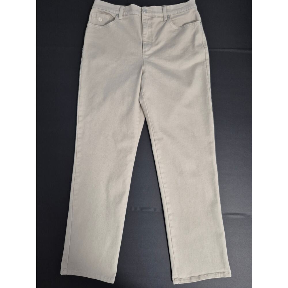 Gloria Vanderbilt Amanda Women's Jeans Tan Cream Size 10 Short Straight Leg